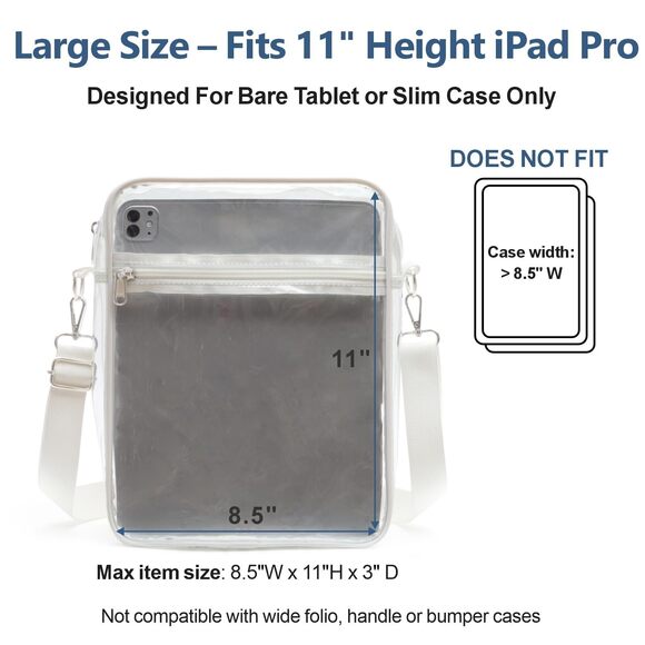 3464 Clear Bag for Stadium Events - Large Clear Purses Stadium, Roomy